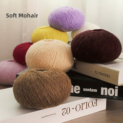 2 Pack Soft Mohair Knit Yarn 50g Roll Cozy DIY Knitting Sweaters Scarves Hats