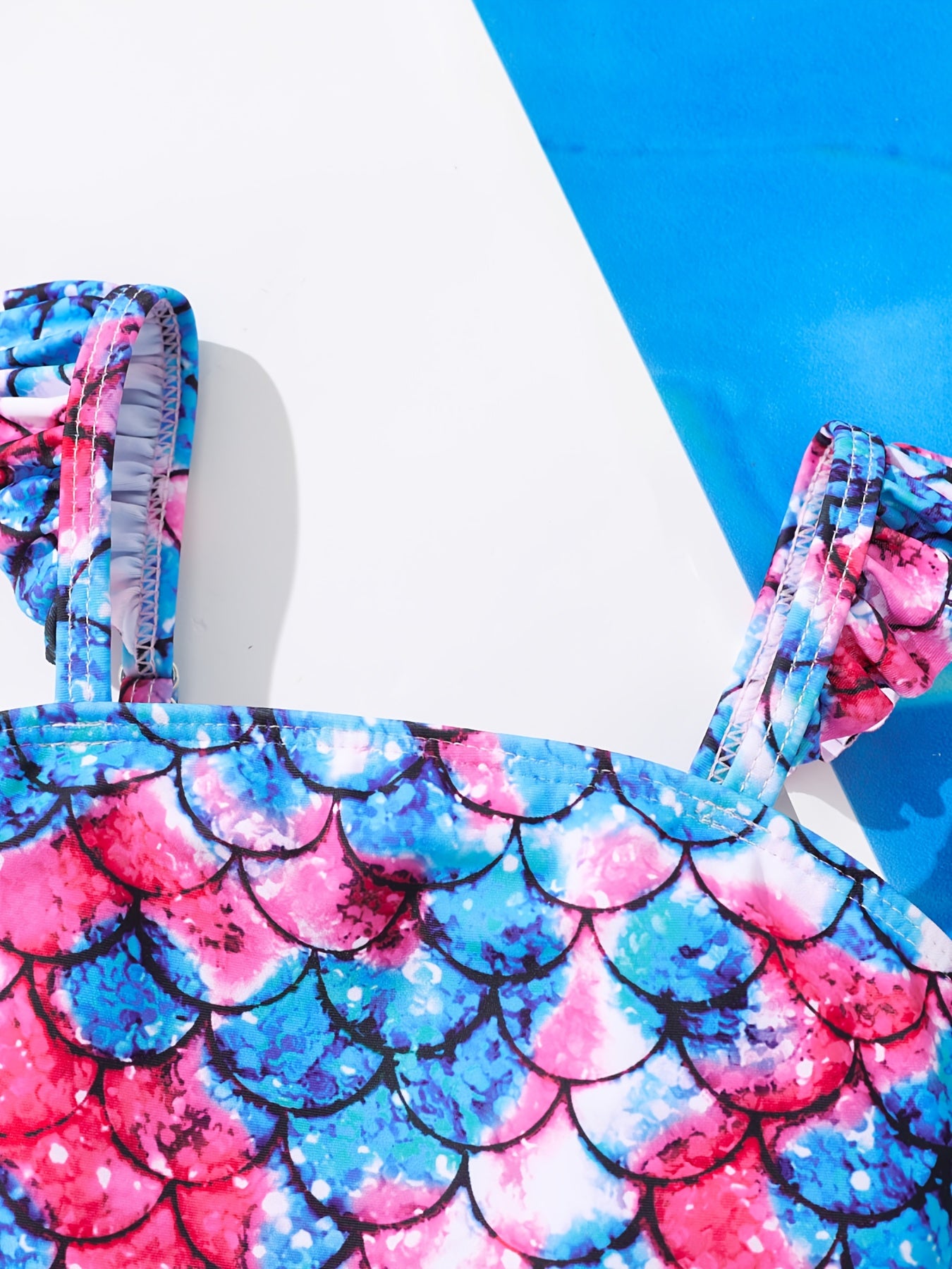 Toddler Girls Mermaid Fish Scale Print Swimsuit