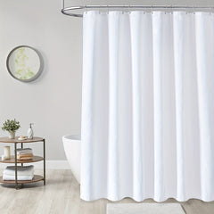 Waffle Shower Curtain Waterproof Waffle Weave Fabric Heavy Duty Hotel Bathroom