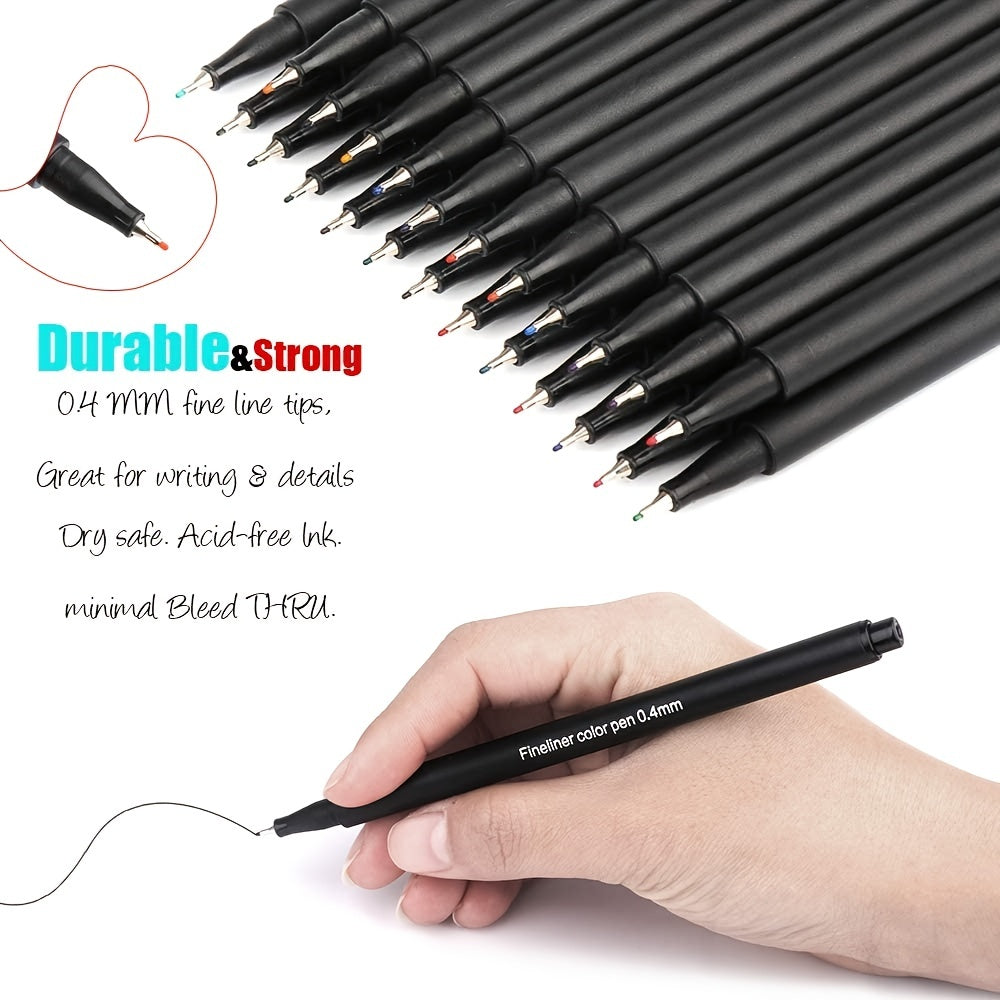 24pcs Set Journal Planner Pens Fine Point Gel Pens 0.4mm Fineliner Pens