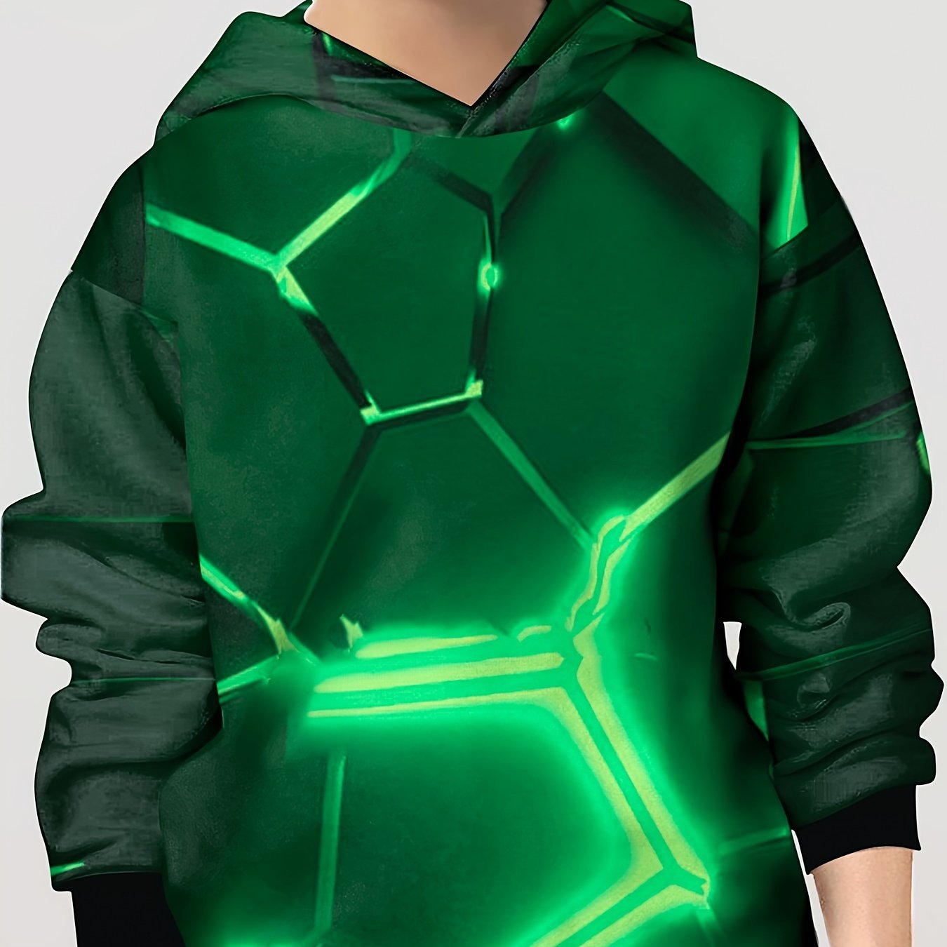 Kid's Geometric Pattern Hoodie Unisex Pullover Causal Hooded Top