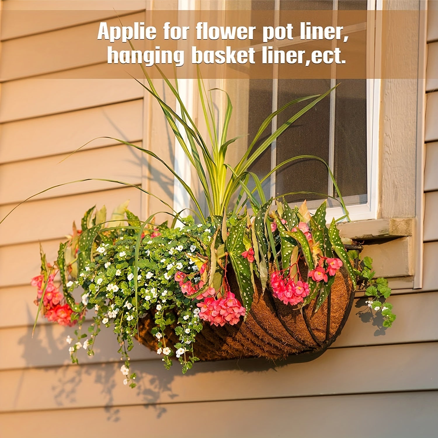 Coconut Liners for Planters - Window Boxes, Flower Baskets, Garden Decor