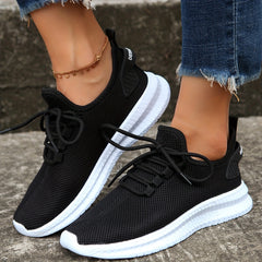 Women's Lace up Breathable Mesh Sneakers Casual Running Shoes