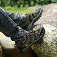 Men's Plus Size Low Top Hiking Boots Comfy Non Slip Lace Up Shoes