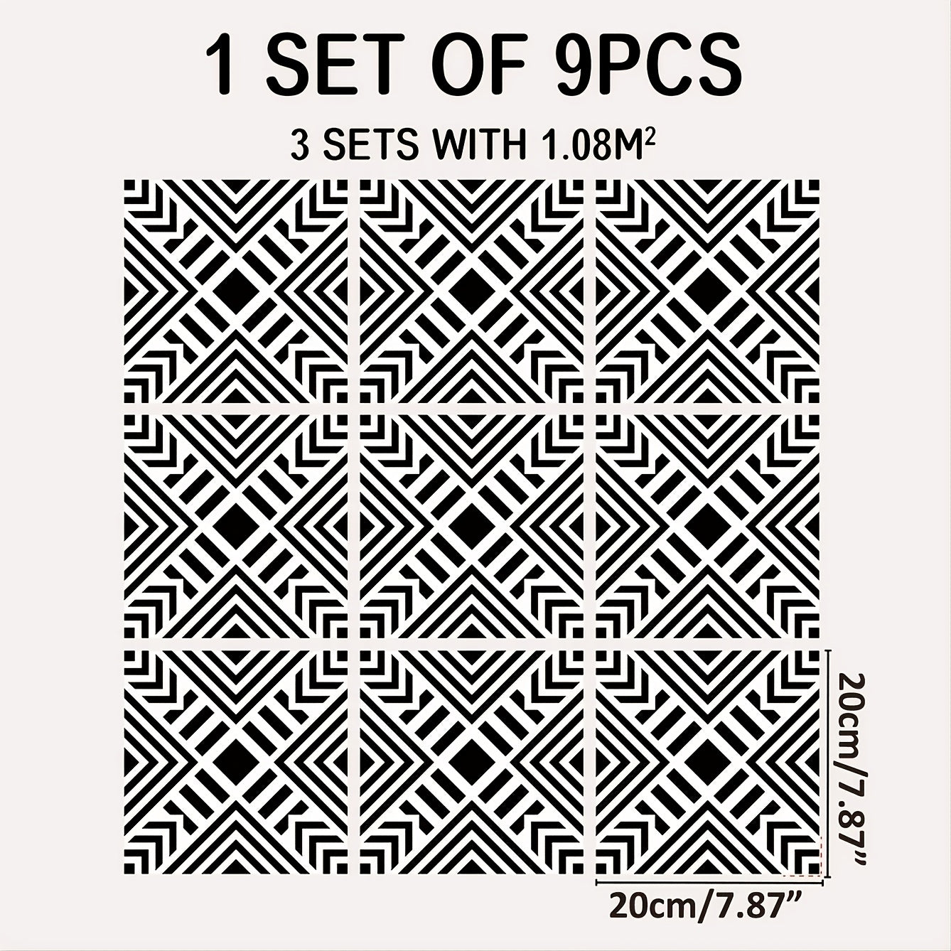 9pcs Waterproof Non Slip Tile Stickers - Transform Your Floors