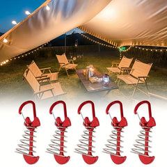 6pcs Aluminum Tent Anchor Pegs with Carabiners for Camping