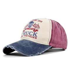 Creative Graffiti Print Baseball Cap Washed Distressed Hat
