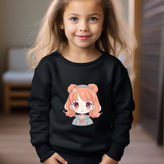 OERYUI Girls boys Cartoon Girl Print Crew Neck Pullover Top Kids Clothes