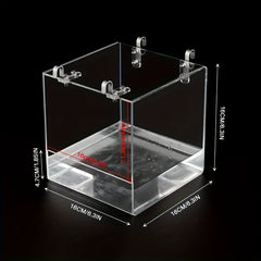 Acrylic Transparent Bird Bath Cage with Hanging Hooks Bird Feeder