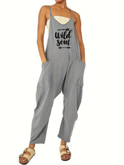 Patch Pocket Jumpsuit Spaghetti Strap Casual