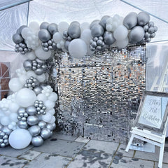 144pcs Silvery Confetti Balloons Garland Kit for Party Decoration