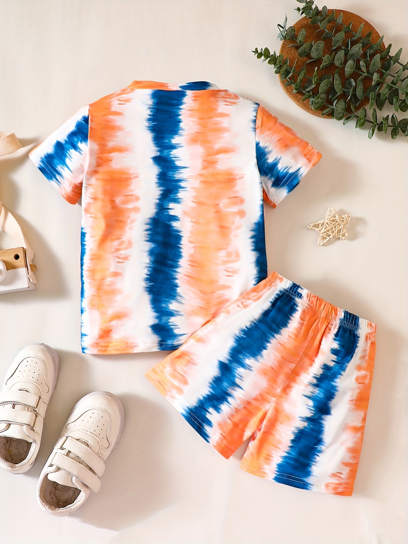 Tie Dye Mama's Boy Tee & Shorts Set for Boys