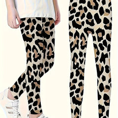 3D Leopard Print Leggings Girls Comfy Yoga Pants Spring