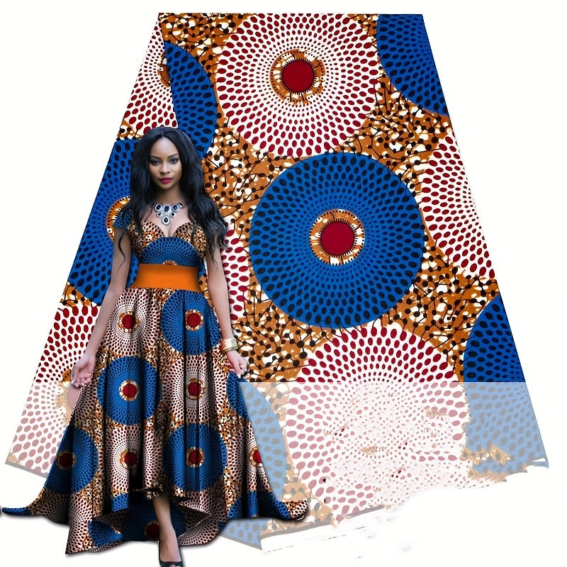 6 Yards Ankara African Polyester Wax Prints Fabric For Party Dress