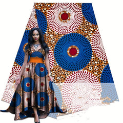 6 Yards Ankara African Polyester Wax Prints Fabric For Party Dress