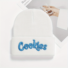 Letter Embroidery Beanie Hip Hop Elastic Skull Cap