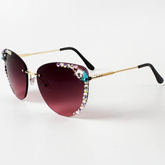 Y2K Vintage Rhinestone Cat Eye Sunglasses