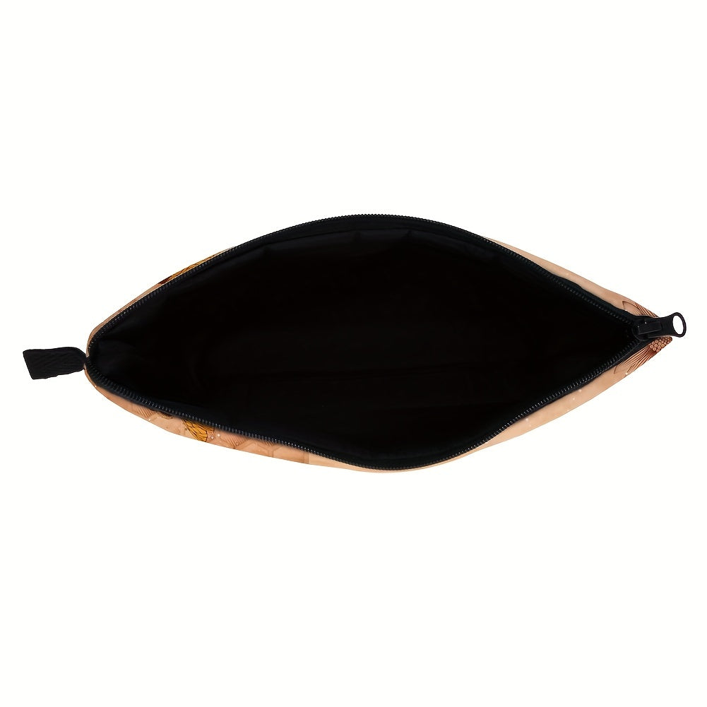 Sunflower & Bees Zippered Makeup Bag Cosmetic Organizer