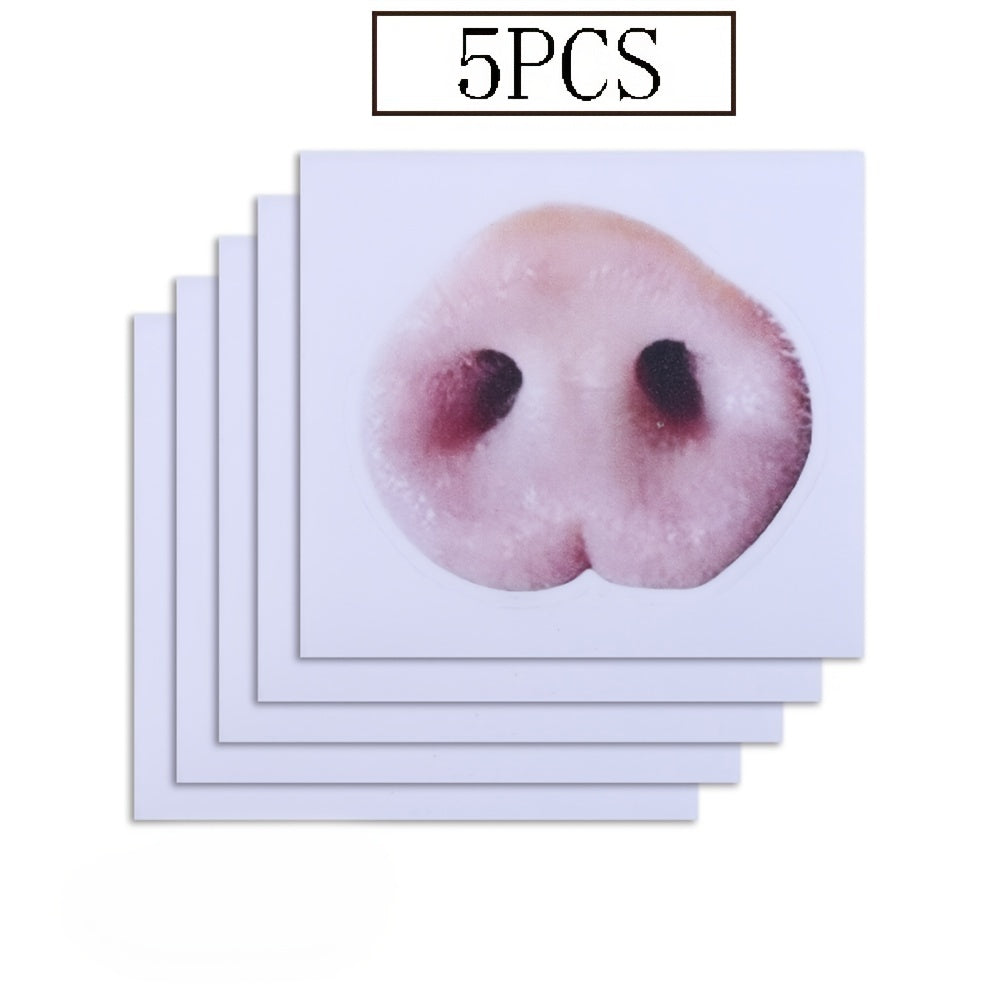 5sheets Pig Nose Expression Reusable Stickers Removable Kitchen Sticker Labels