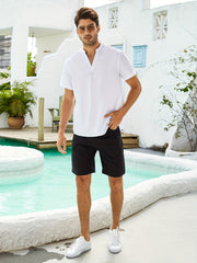 Men's V Neck Short Sleeve Pullover Shirt
