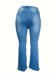 Women's Plus Star Embroidery Flared Leg Jeans