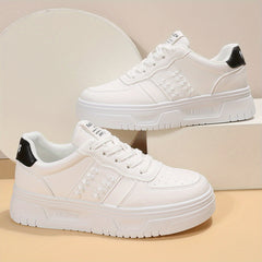 Women's Wheat Pattern Flat Shoes Lace Up Platform Sneakers