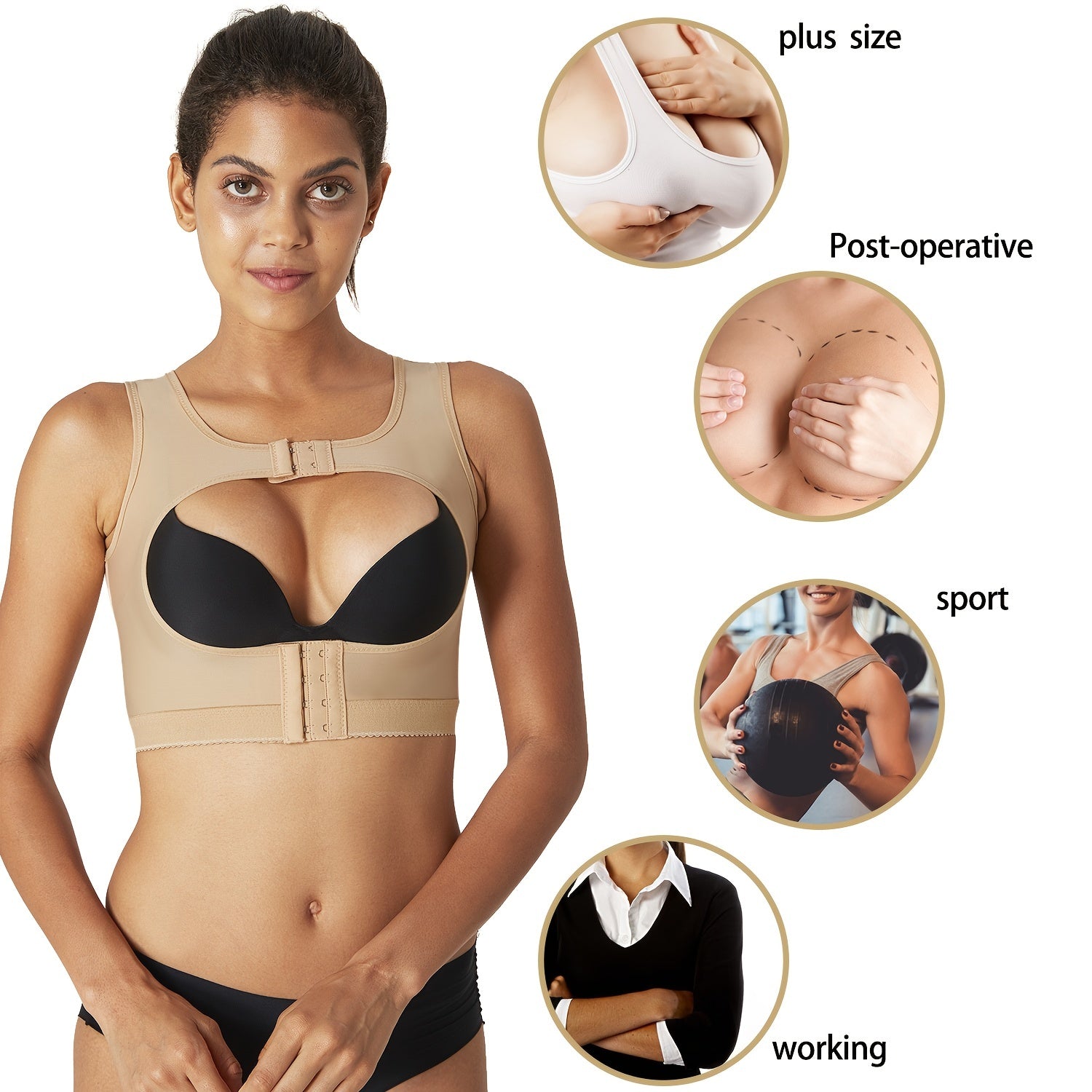 Women Push Up Bra Shapewear Posture Corrector Chest Support Lifter Tops