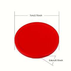 Air Hockey Pushers & Pucks Replacement Accessories 2 Red Pushers 4 Pucks