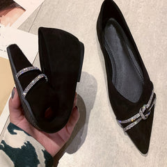 Rhinestone Flat Shoes Soft Sole Lightweight Walking Shoes