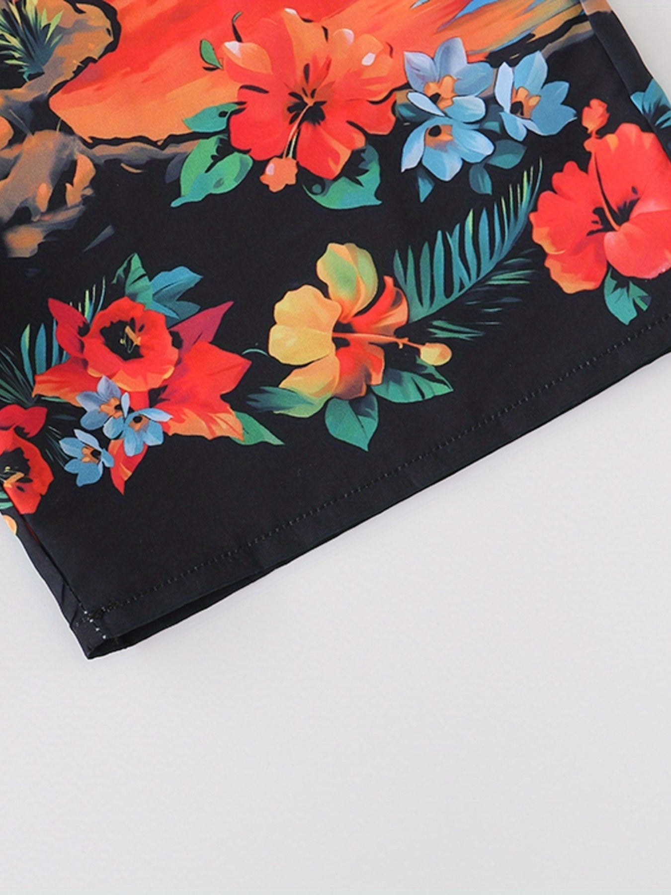 Boys Hawaii Coconut Tree Print Shirt&Shorts Set