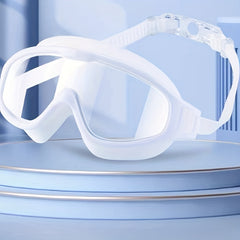 Adult Swimming Goggles Large Frame Clear Vision Waterproof Anti Fog