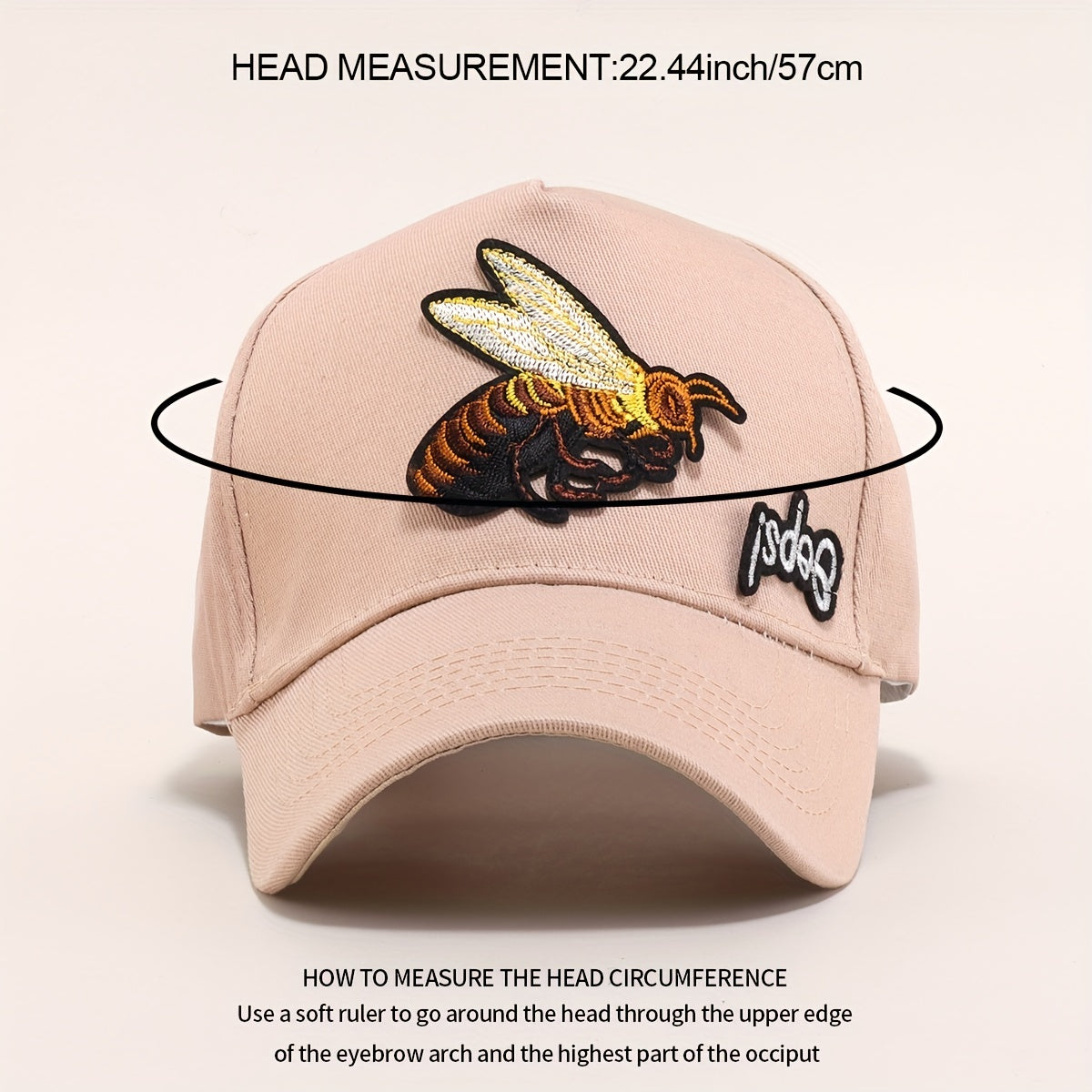 Bee Patch Baseball Cap Sun Hat Lightweight Unisex Dad Hat
