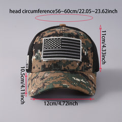 Mens Camouflage National Flag Letter Mesh Cap