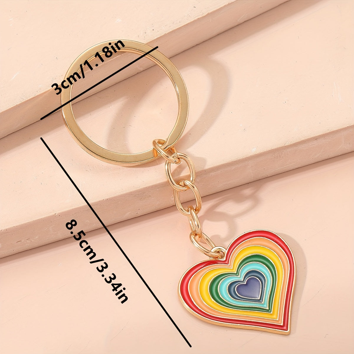 Rainbow Heart Keychain Bag Charm - Pride Month Gift