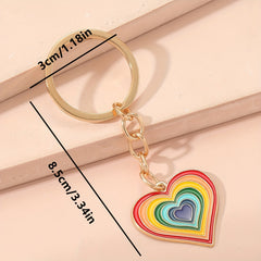 Rainbow Heart Keychain Bag Charm - Pride Month Gift