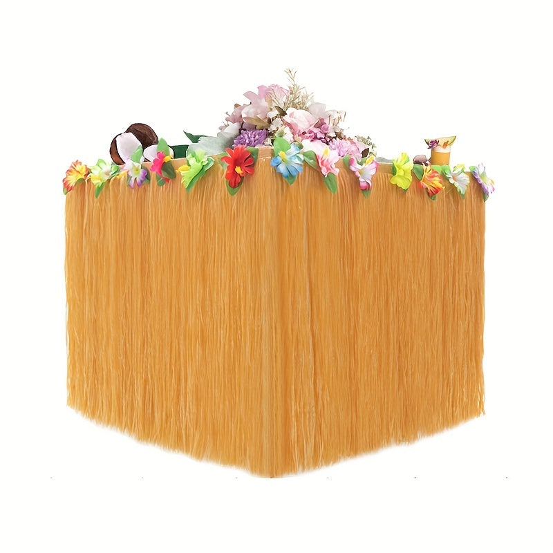 Hawaiian Table Skirt Party Supplies - Disposable Table Skirt for Home Picnic