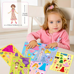 6pcs Princess Stickers Pack for Girls, DIY Cartoon Puzzle Stickers