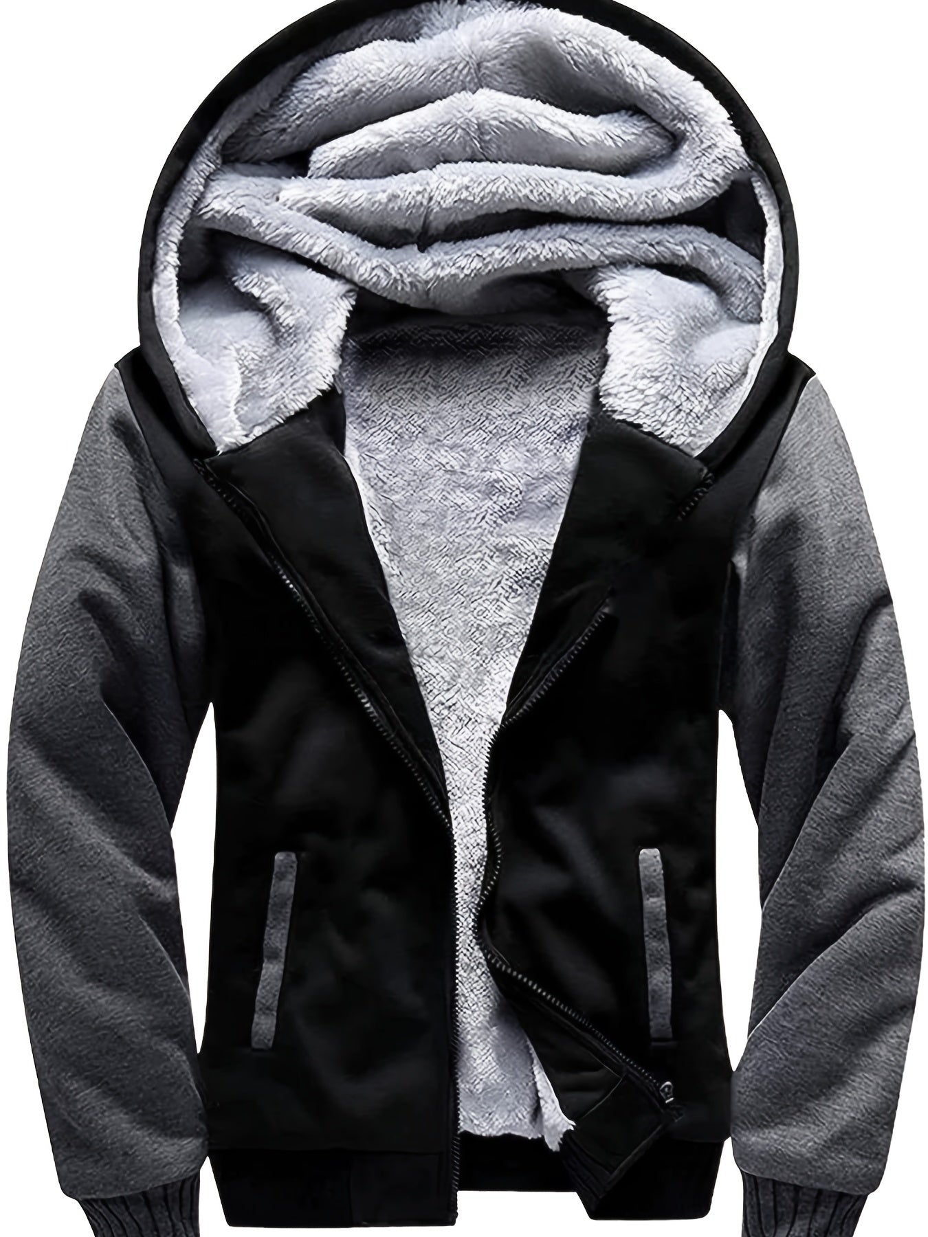 Boys Sherpa Lined Hoodie Fleece Sweatshirt Full Zip Hooded Jacket