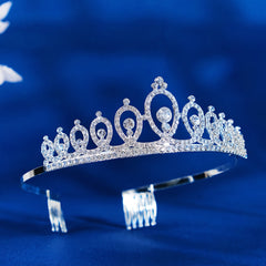Rhinestone Alloy Crown Tiara Wedding Hairband