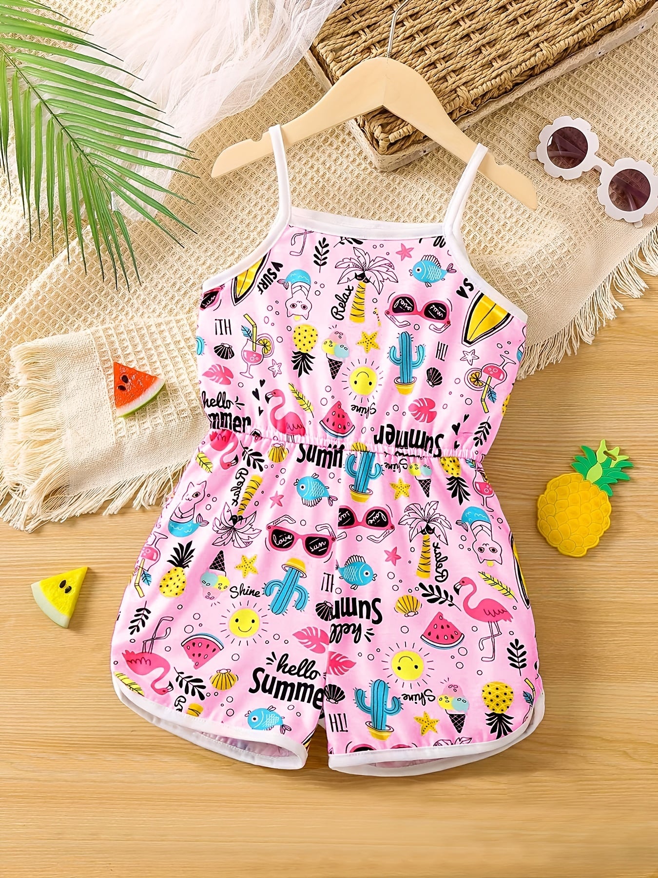 Baby Girls Tropical Sleeveless Jumpsuit Summer Clothes