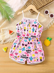Baby Girls Tropical Sleeveless Jumpsuit Summer Clothes