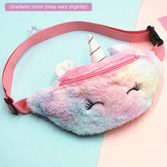 Kids Cartoon Plush Waist Bag Casual Chest Bag Gift To Children