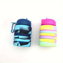 500ml Silicone Folding Water Cup Portable Camouflage Bottle