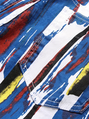 Colorful Brush Stroke Jeans Casual Allover Print Denim Pants