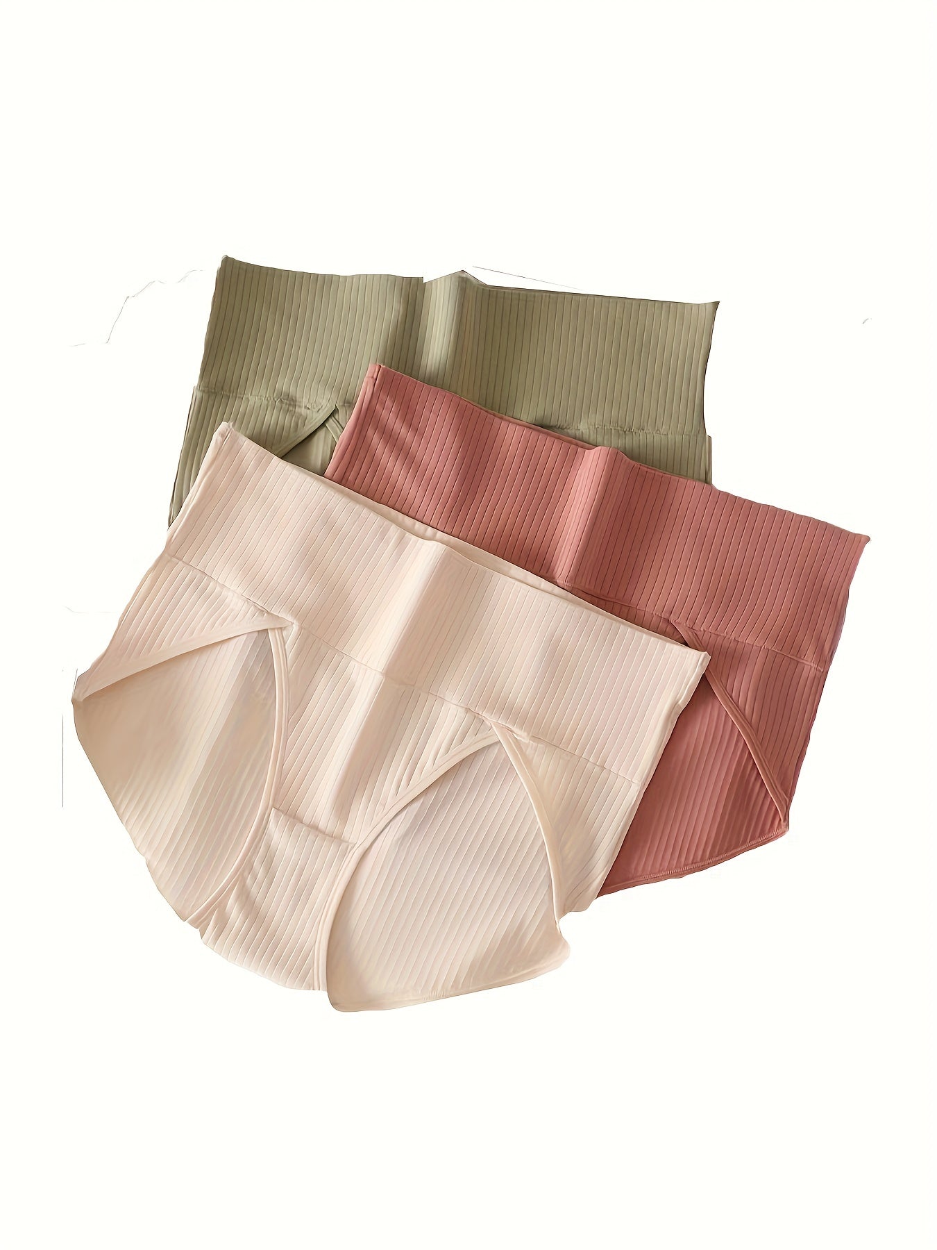 3 Pack Plus Size Briefs Set Solid Wide Waistband Seamless High Rise