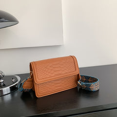 Textured Flap Square Bag Women's Casual Shoulder Bag