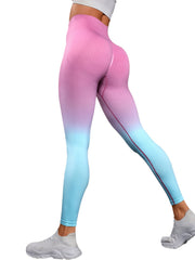 Gradient High Waist Sports Leggings Butt Lifting Yoga Pants