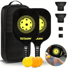 Pickleball Racket Set with Paddles, Balls, Sweatbands, Ball Pickers