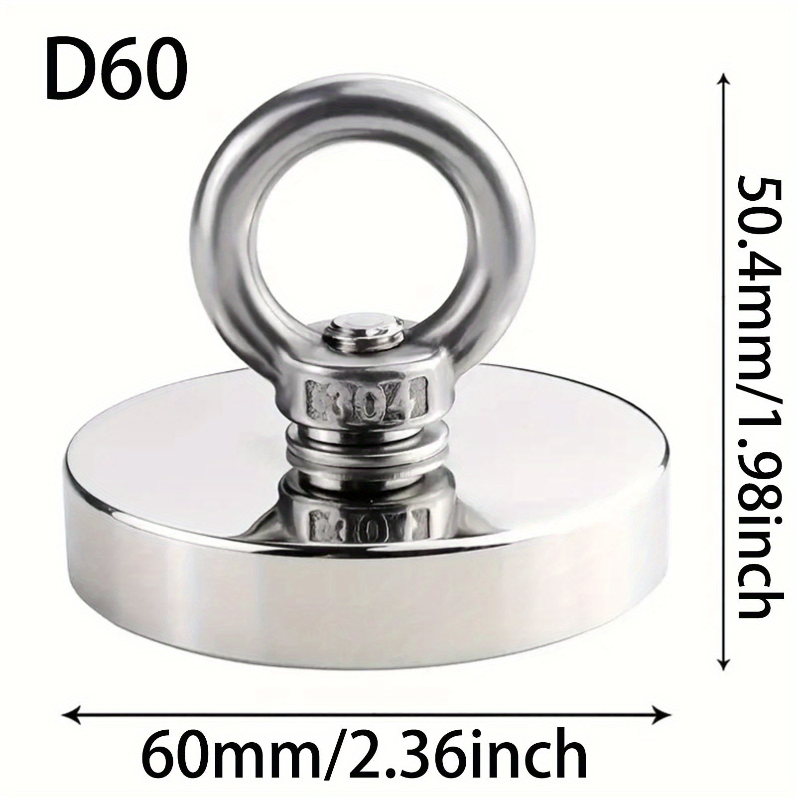 1pc Neodymium Fishing Magnet 400lb Pull Strong Heavy Magnet with Eyebolt