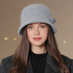 Thick Knitted Winter Hat for Women, Warm Bucket Headwear Gift for Mother